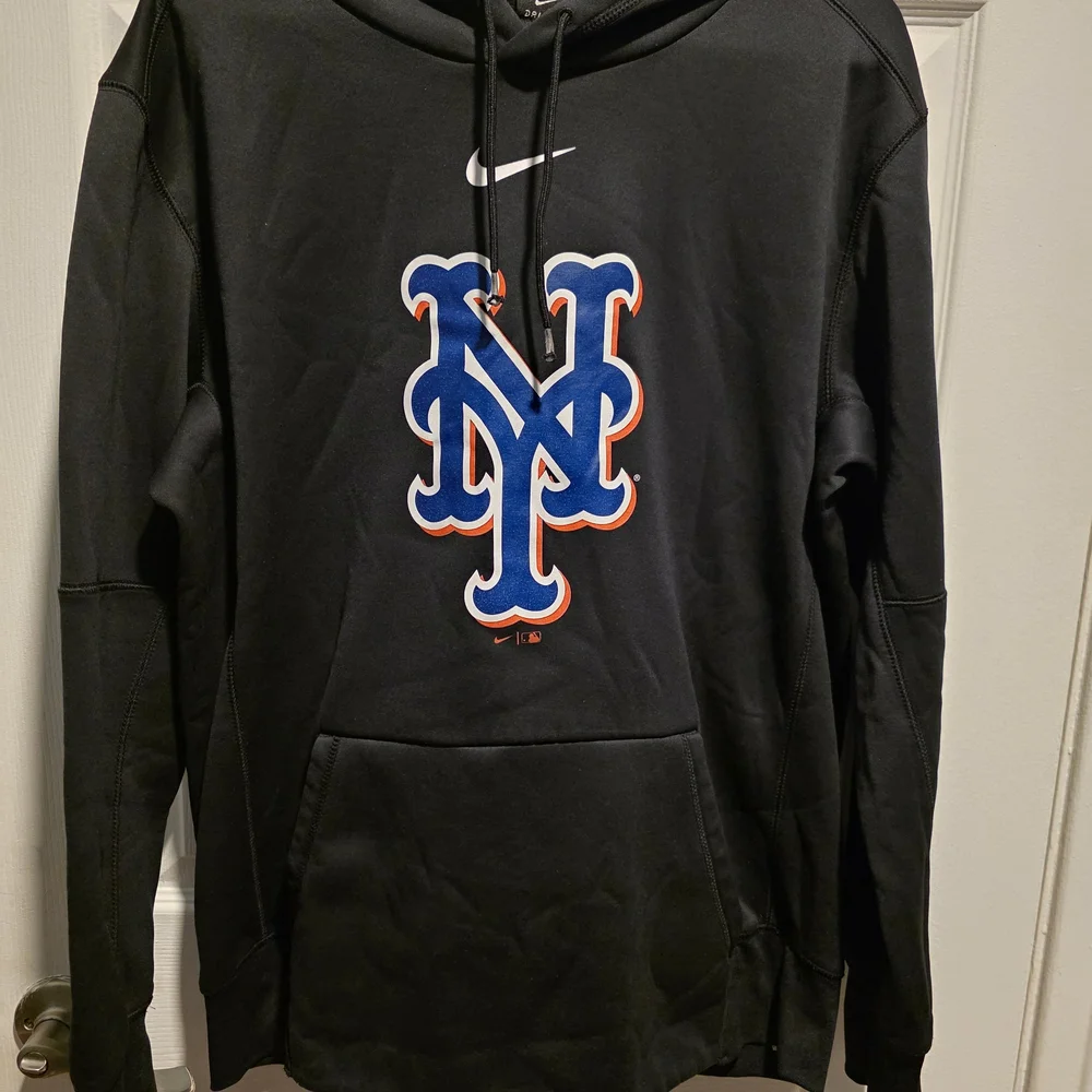 Nike Black Hoodie with Blue and Orange Logo